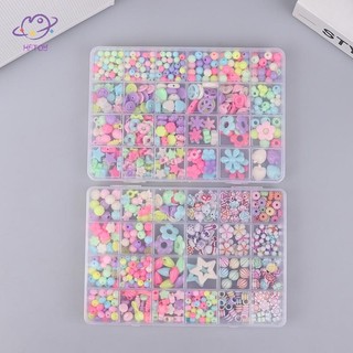 HFTOY 1 Bộ Sáng Tạo Rời Miếng Đệm Hạt Làm Vòng Tay Vòng Cổ 10 / 24 Lưới Cô Gái Bộ Trang Sức DIY Handmade Đính Hạt Đồ Chơi Trẻ Em Quà Tặng ~