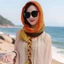 Khăn lụa ESSENCEH, Khăn chống nắng dài chống nắng, Phụ kiện thời trang dệt tay Mũ Baotou xếp li nữ