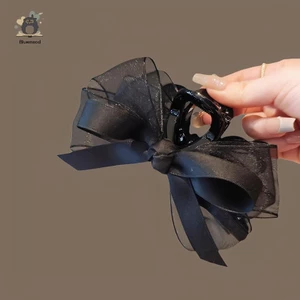 Kẹp Tóc Lưới Nơ Móng Vuốt Kẹp Tóc Lớn Nơ Kẹp Tóc Barrettes Cho Đuôi Ngựa Phụ Kiện Tóc Mới