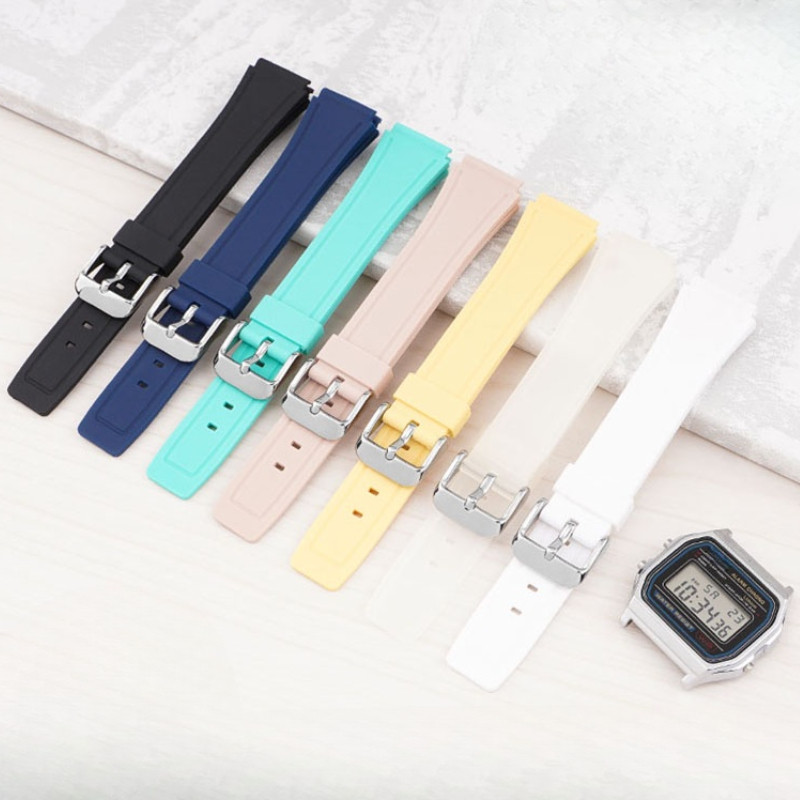 Dây đeo đồng hồ silicon TPU siêu mỏng cho Casio F84 F-91W F-94 F-105 A-158 AE1200 Dây đồng hồ cao su 18mm Dây đeo đồng hồ nhựa thay thế Phụ kiện đồng hồ nam nữ