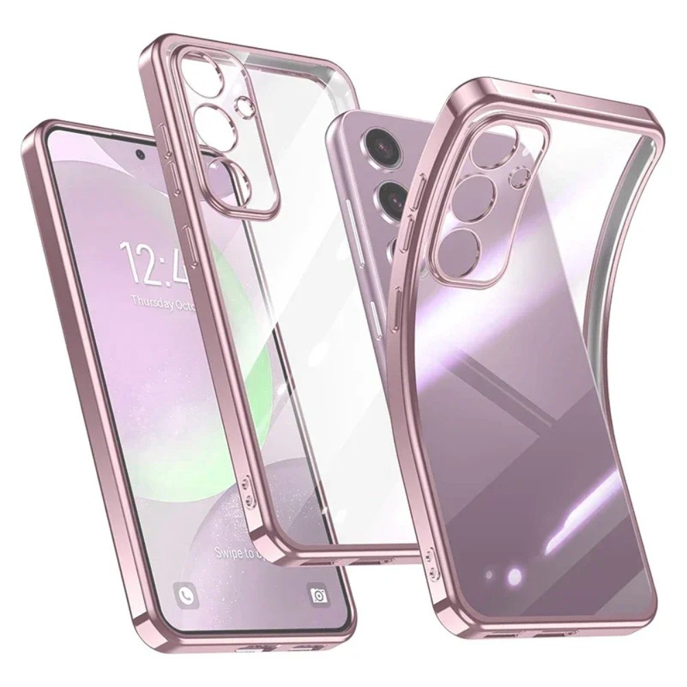 Ốp điện thoại mềm mạ silicon mạ điện cho Samsung Galaxy S24 S23 FE S25 Ultra Plus Ốp lưng chống sốc trong suốt