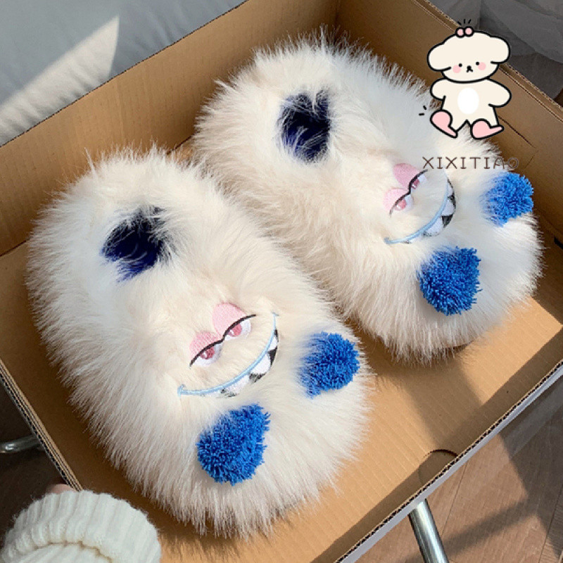 Dép Cotton Xixitiao Mùa Đông Ấm Áp Hoạt Hình Thường Ngày Nhà Trong Nhà