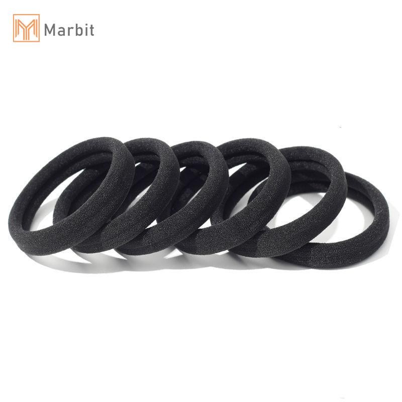 Marbit 100 Chiếc Màu Đen Tóc Cho Nữ Bé Gái Băng Đô Quấn Tóc Cao Su Đàn Hồi Cao Dây Buộc Tóc Đuôi Ngựa Giá Đỡ Scrunchies Accessorie Mới