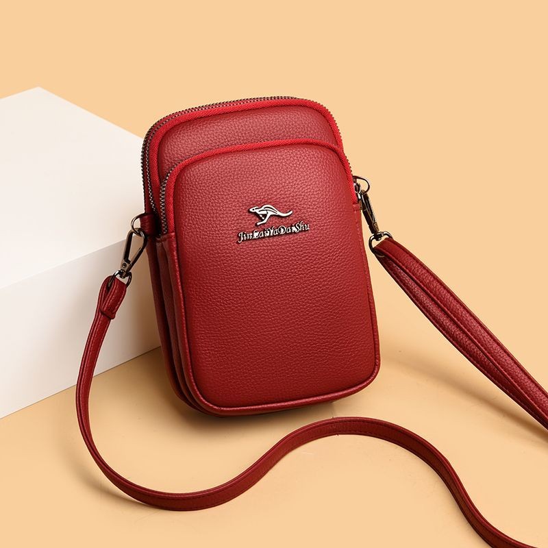 New Women's Genuine Leather Phone Bag, Ladies' Crossbody Small Bag, Trendy High-End Fashion Cowhide Waist Bag, Casual Versatile