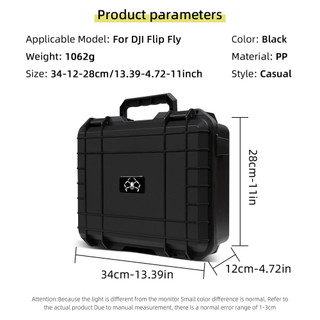 Dành cho túi đựng hộp chống cháy nổ DJI flip RC 2 / RC-N3 có màn hình điều khiển từ xa, bình nước bảo vệ tay, hộp đeo chéo lật di động ngoài trời, phụ kiện máy bay không người lái