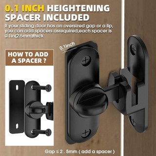 Khóa cửa chuồng trượt lật Chốt và cửa trượt 90 180 độ cho cửa chuồng cửa thú cưng phòng tắm ngoài trời nhà để xe cửa sổ cửa trượt 1 Đen hợp kim dễ sử dụng chắc chắn cho phòng ngủ phù hợp dùng cho gia đình căn hộ văn phòng và không gian nhỏ