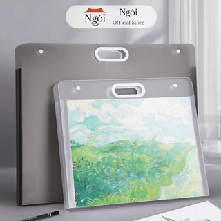 Túi Đựng Tài Liệu A4 A3 A2 Sức Chứa 240 Tờ, Bìa Đựng Tài Liệu Chống Thấm Nước Có Quai Cầm NGÓI HOME - KTL02