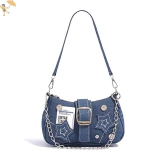 [Gou] Túi xách nữ thời trang Denim Stars Pattern Cool Girls Y2K