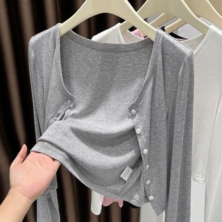 Áo khoác Cardigan mỏng màu xám