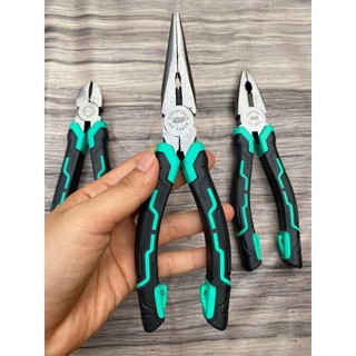 Kìm điện, kìm cắt, kìm nhọn 8" 200mm Go-Futher thép CRV tay nắm nhựa PVC chống trơn trượt