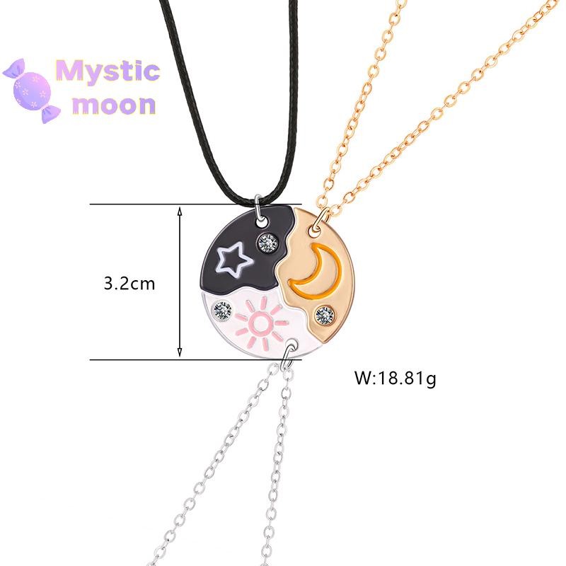 [Mystic] 3 Cái / bộ Mặt Trăng Mặt Trăng Sao Mặt Dây Chuyền Vòng Cổ Người Bạn Thân Nhất Bff Tình Bạn Cặp Đôi Vòng Cổ Trang Sức Thời Trang [Mới]