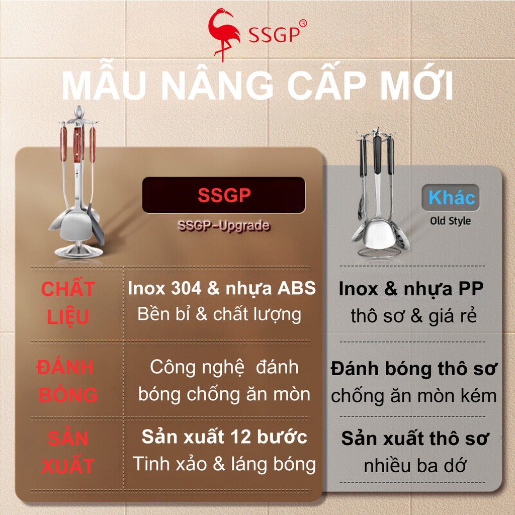 Vá canh lớn inox 304 SSGP Vá lẩu inox 304, muôi lẩu, muôi canh, Vá múc lớn, Vá múc lẩu