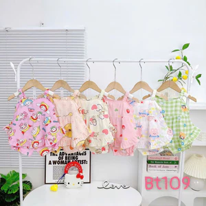 bộ tole (lanh) 2 dây hàn quốc cho bé gái 3-15kg, bộ nanh thiết kế bé gái, set tole 2 dây bé gái, bộ cộc bé gái