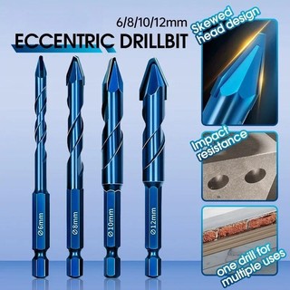 Bộ 4 Mũi Khoan Xoay Chính Xác - Độ Cứng Cao, 6/8/10/12mm, Khoan Kính, Gạch, Đá, Mảnh Lưỡi Tam Giác