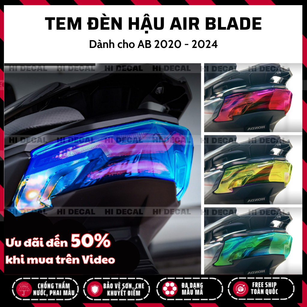 Tem decal dán đèn hậu Air Blade 2020-2024 | Tem Decal Dán Đèn Hậu AB, Dán Đèn, Tem Dán Đèn Xi Nhan