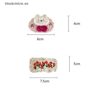 THI Ngọt Ngào Hoạt Hình Dễ Thương Phong Cách Mục Vụ Cô Gái Len Móc Hoa Trẻ Em BB Kẹp Handmade Dệt Kim Phụ Kiện Tóc VN