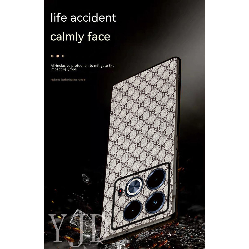 Ốp Lưng Cho Infinix Note 40 Pro Plus Sang Trọng Cổ Điển Da Thời Trang TPU Mềm Cạnh Chống Sốc Vỏ Điện Thoại