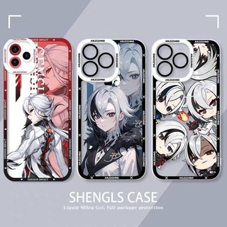 Genshin Impact Arlecchino The Knave Ốp Lưng Cho Iphone 11 12 13 14 15 Pro Max 6 6S 7 8 Plus 7Plus 12 Mini XS Max XR SE 2022 Vỏ Mềm Trong Suốt TPU Vuông Bảo Vệ Toàn Diện