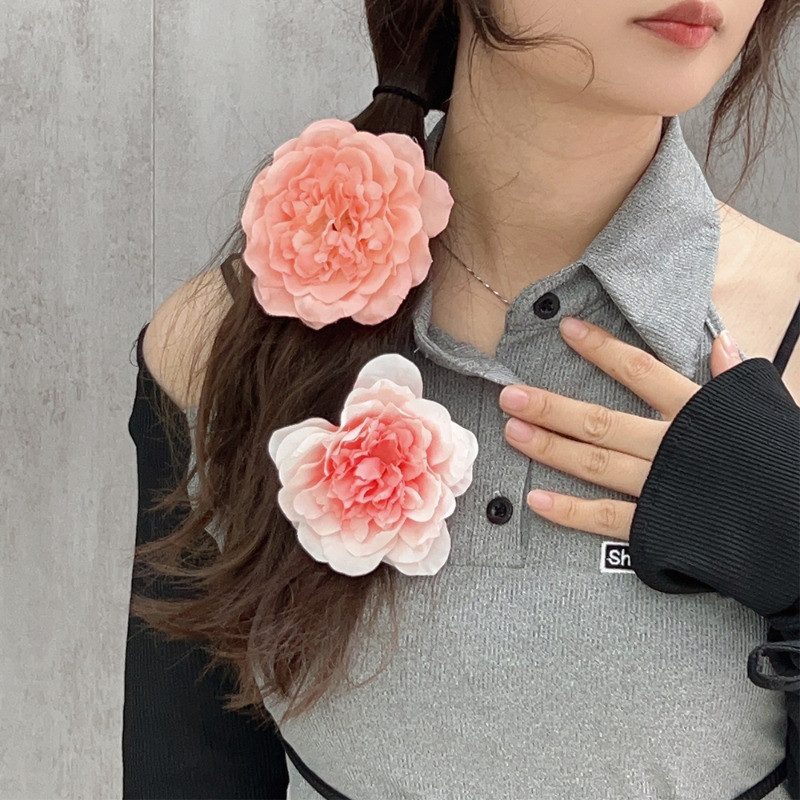 Kẹp Tóc Hoa Mẫu Đơn Nữ - Kẹp Tóc Phong Cách Hàn Quốc Bé Gái - Retro, Thời Trang, Ngọt Ngào, Thanh Lịch - Kỳ Nghỉ Bên Nổ Barrettes - Kẹp Mỏ Vịt - Phụ Kiện Tóc Phổ Biến