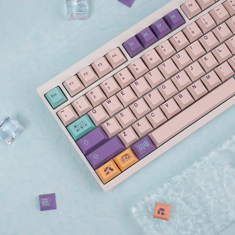 Music Unicorn Pink keycaps Side / Front Print tỏa sáng với gốc PBT ...