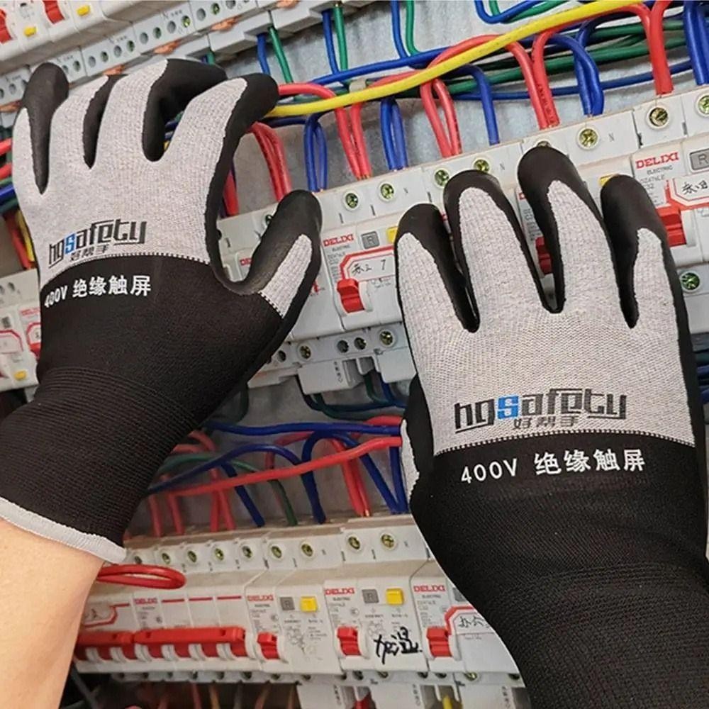 Găng tay cách điện màn hình cảm ứng JSJING, chịu 400V/500V, siêu mỏng, chống dầu, đa năng