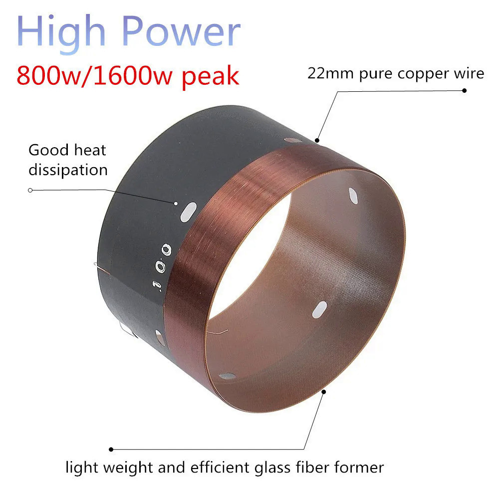1 Chiếc 100 Mm Loa Loa Loa Loa Cuộn Dây Giọng Nói 1600W Max 18 Inch Loa Siêu Trầm Bass Bộ Phận Sửa Chữa Với Bên Ngoài 2 Lớp Dây Đồng Sợi Thủy Tinh Cựu