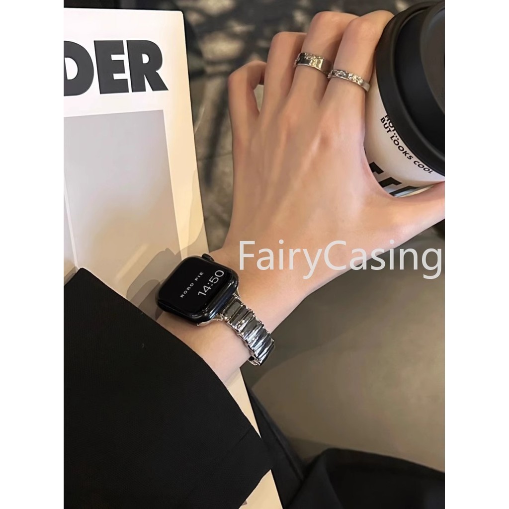 Dây đeo S11 kim loại thời trang không đều cho Apple Watch 49mm 41mm 45mm 38mm 42mm 44mm 40mm Vòng đeo tay bằng thép không gỉ sang trọng dành cho nữ iWatch Ultra 8 7 SE 6 5 4 3