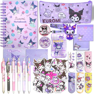 Dòng đồ dùng học tập Kuromi Quà tặng Kawaii bao gồm hộp bút chì hoạt hình bút bi dán móc khóa
