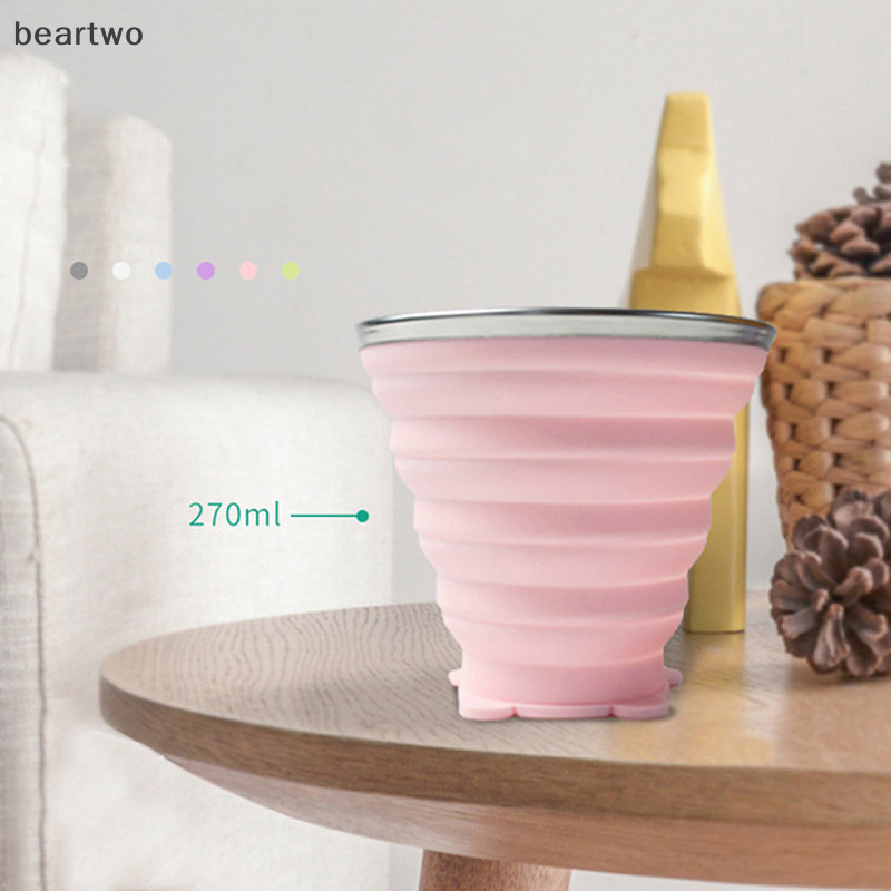 < Beartwo > Cốc gấp có thể gập lại bằng kính thiên văn bằng silicon có thể gập lại Ấm trà đẹp