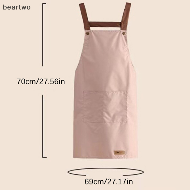 < Beartwo > Tạp dề nhà bếp Tạp dề chống thấm nước dành cho nữ có túi Tạp dề phục vụ bàn đẹp