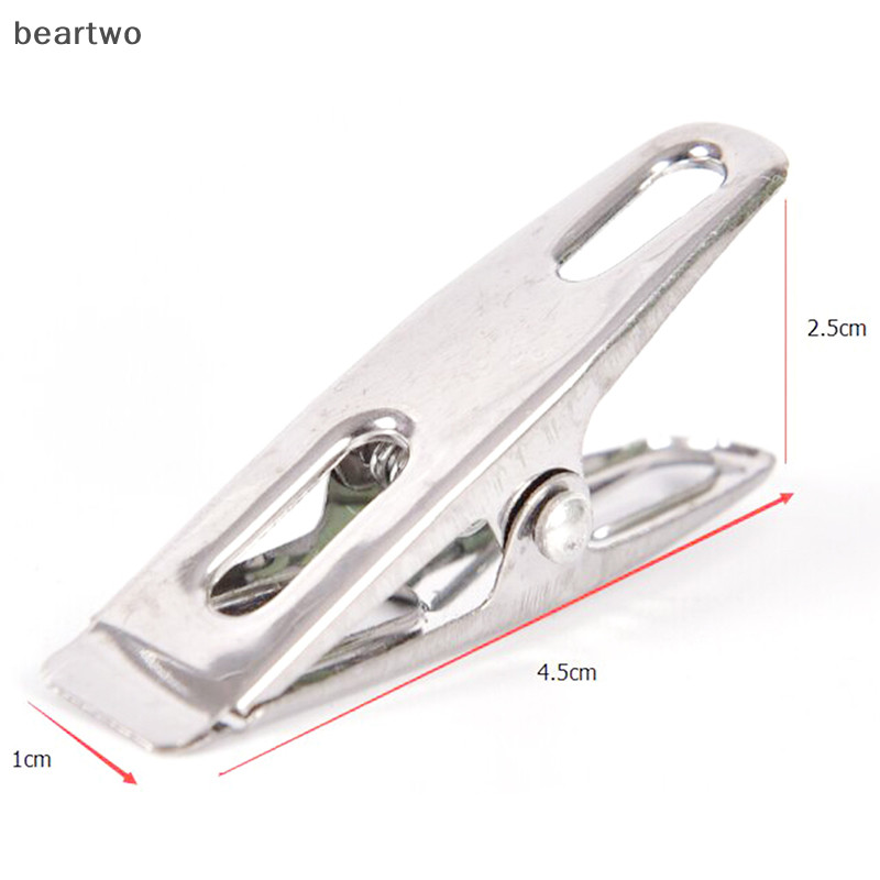 < Beartwo > 20 Cái Chốt quần áo bằng thép không gỉ Kẹp giặt Chân kim loại Kẹp đẹp