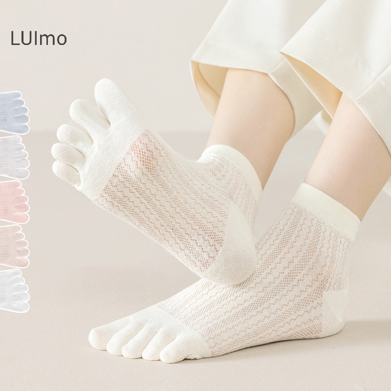 Luimo 5 Ngón Tay Thuyền Sox Nữ Ngón Chân Tất Thời Trang Thoáng Khí Mùa Hè Nữ Cô Gái Siêu Mỏng Cotton Vô Hình Năm Ngón Tất SBS