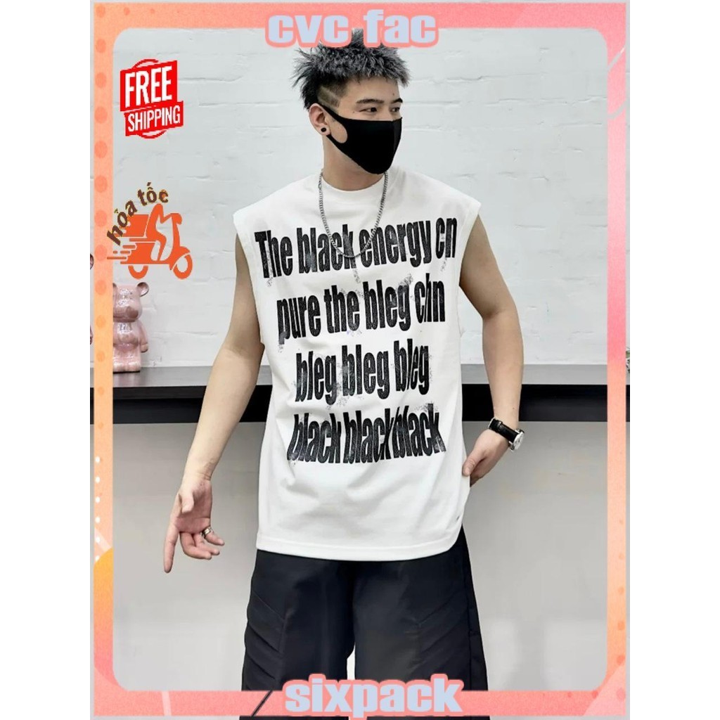 Áo thun Tanktop Cổ tròn in THE BLACK BLEG ICVCVNI Unisex