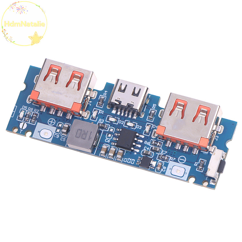 Hdmnatalie DIY Bo Mạch Chủ 5V 2.4A Micro Type-C Di Động Lithium Sạc Ban LED Dual USB 18650 Booster Module VN