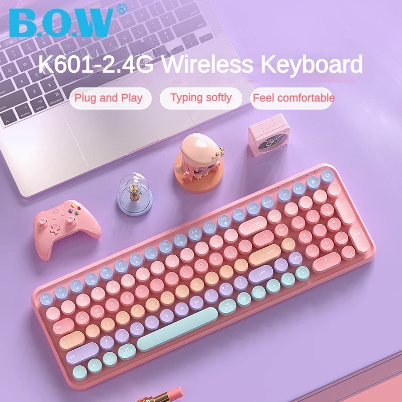 Bow Không Dây 2.4g Bàn Phím Chuột Bộ Laptop Bên Ngoài Máy Tính Để Bàn ...