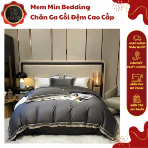 Bộ Chăn Ga Lụa 120s Cao Cấp Thêu Viền Sang Trọng - MemMinbedding Luxury