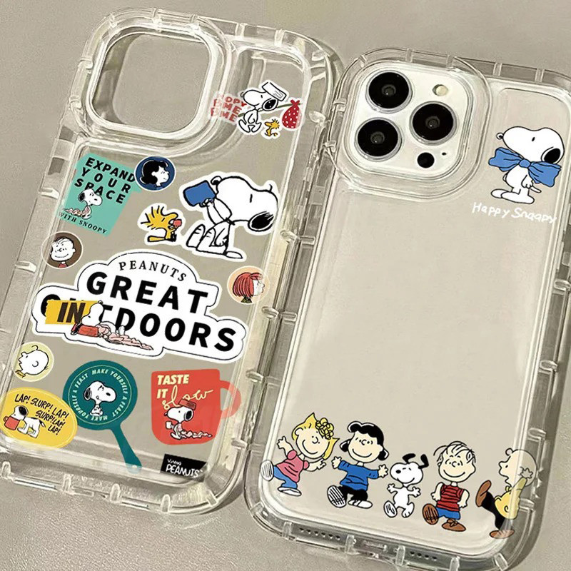 Ốp điện thoại cho iPhone 15 14 13 12 11 Pro Max XR XS Max X 8 7 Plus SE 2020 2022 Phim hoạt hình dễ thương S-Snopy Vỏ Silicon trong suốt chống sốc