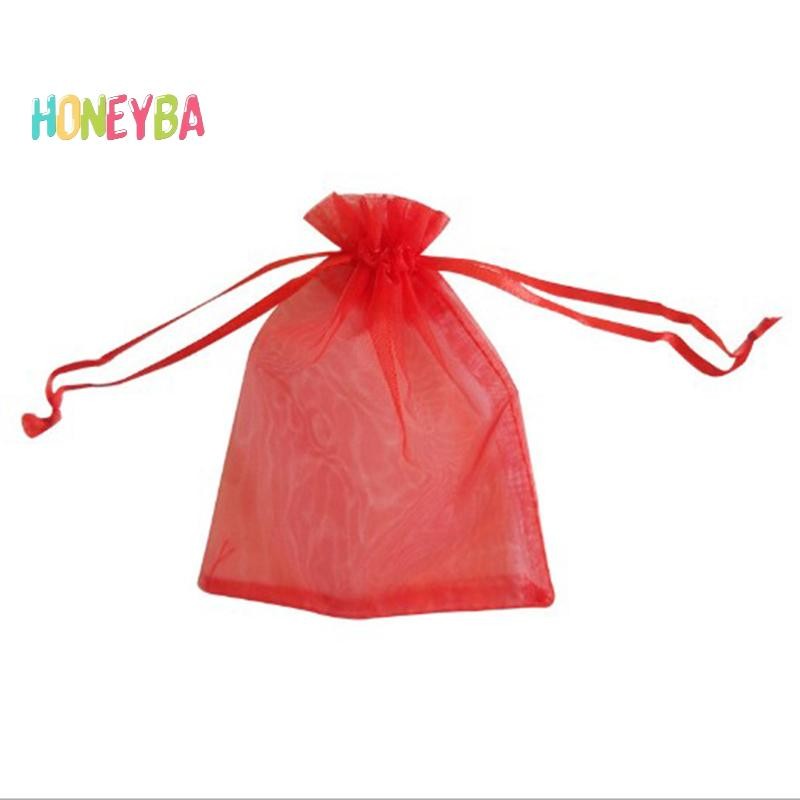 < Honeyba > 100 Chiếc Quà Tặng Giáng Sinh Cưới Có Thể Vẽ Được Túi Organza Trang Sức Bao Bì Màn Hình Hiển Thị