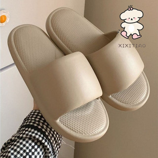 Xixitiao Dép Đế Bằng Giày Phòng Tắm Chống Trơn Trượt Mềm Mại Trong Nhà Mùa Hè Ngoài Trời Nam Nữ Đơn Giản Màu Trơn Thoải Mái Giải Trí Nhà