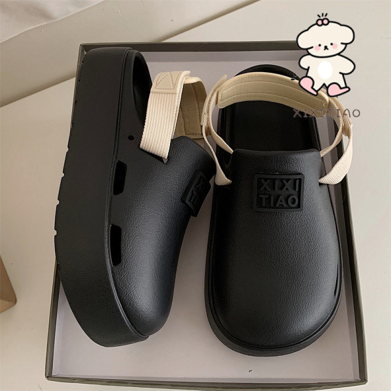 Xixitiao Unisex Phong Cách Thường Ngày Baotou Thể Thao Ngoài Trời Mùa Hè 2024 Phong Cách Mới Bé Gái Mặc EVA Đáy Mềm Dép Đi Biển