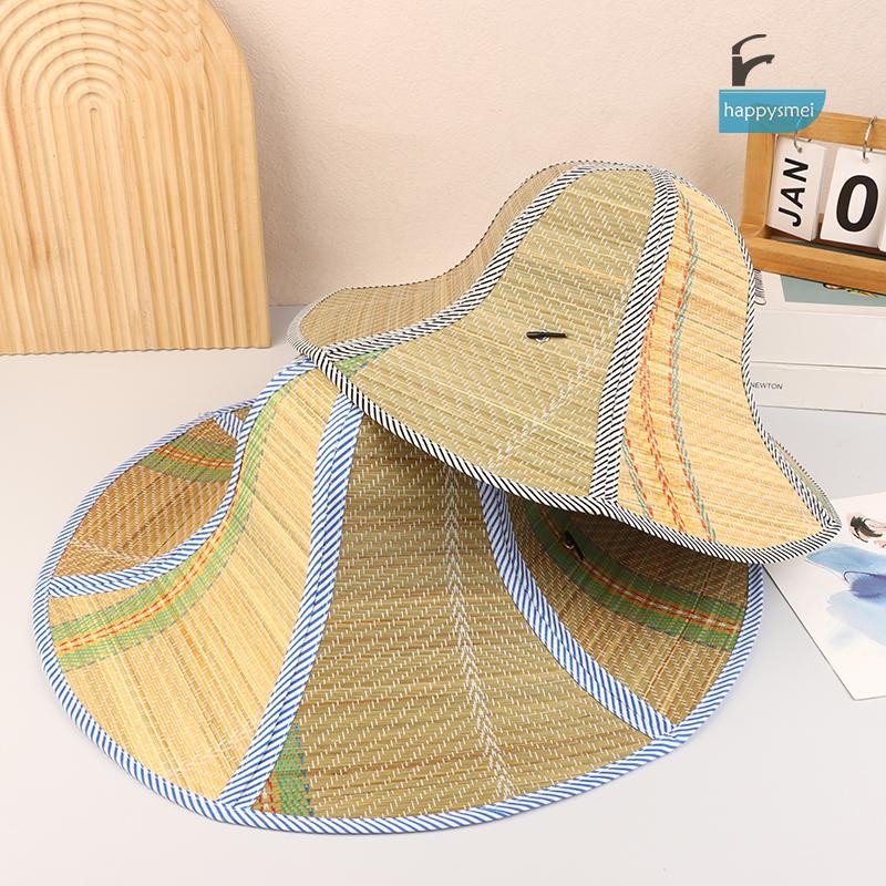 [Gik] Mũ mây tre Trung Quốc Retro Handmade Dệt Mũ rơm Du lịch Mưa Đạo ...