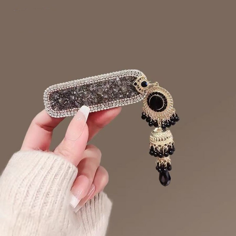 Mauropoli [Sẵn Sàng] Kẹp Tóc Tua Rua Chuông Phong Cách Dân Tộc Nữ Retro Mới Phong Cách Trung Hoa Độc Đáo Thời Trang Tóc Gãy bb Kẹp Bên Cao Cấp Kẹp