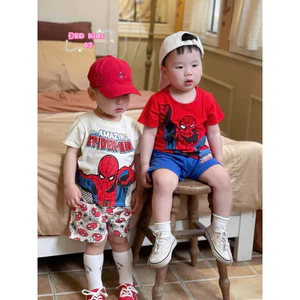 bộ nhện hàn quốc cao cấp cho bé trai 10-30kg, bộ hè bé trai, bộ cộc bé trai cổ trụ