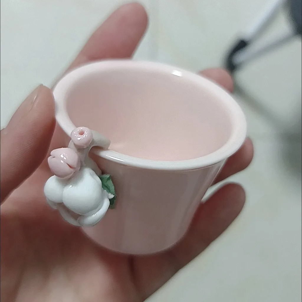 ✨Chén Trà Kung Fu Gốm Mini Độc Lạ - Màu Hồng Ngọt Ngào, Tạo Hình Kỳ Quặc Dễ Thương | Dung Tích 45ml Nhỏ Xinh Cho Nữ | Decor Bàn Làm Việc, Quà Tặng Sinh Nhật