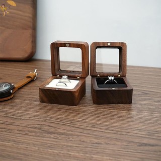 [GOU] Hộp đựng đồ trang sức Quả óc chó Gỗ nguyên khối Hộp đựng nhẫn cưới Trang sức nhỏ để tìm kiếm nhẫn cưới VN