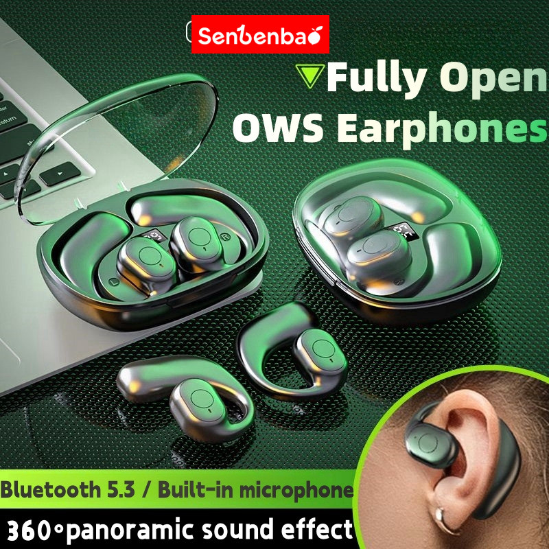 Senbenbao S75 Tai nghe không dây mở tai mới Ows Bluetooth 5.3, Tai nghe không dây, Khử tiếng ồn, Tương thích với Android, Universal.