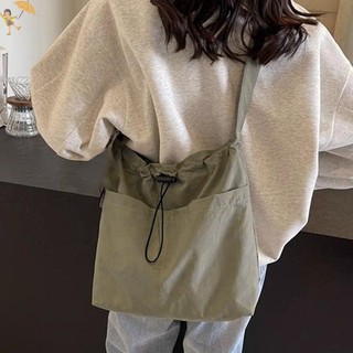 [Gou] Túi đeo vai dây rút thời trang Du lịch Túi Tote Nylon thông thường Dung tích lớn Túi đeo chéo chống nước dành cho nữ VN