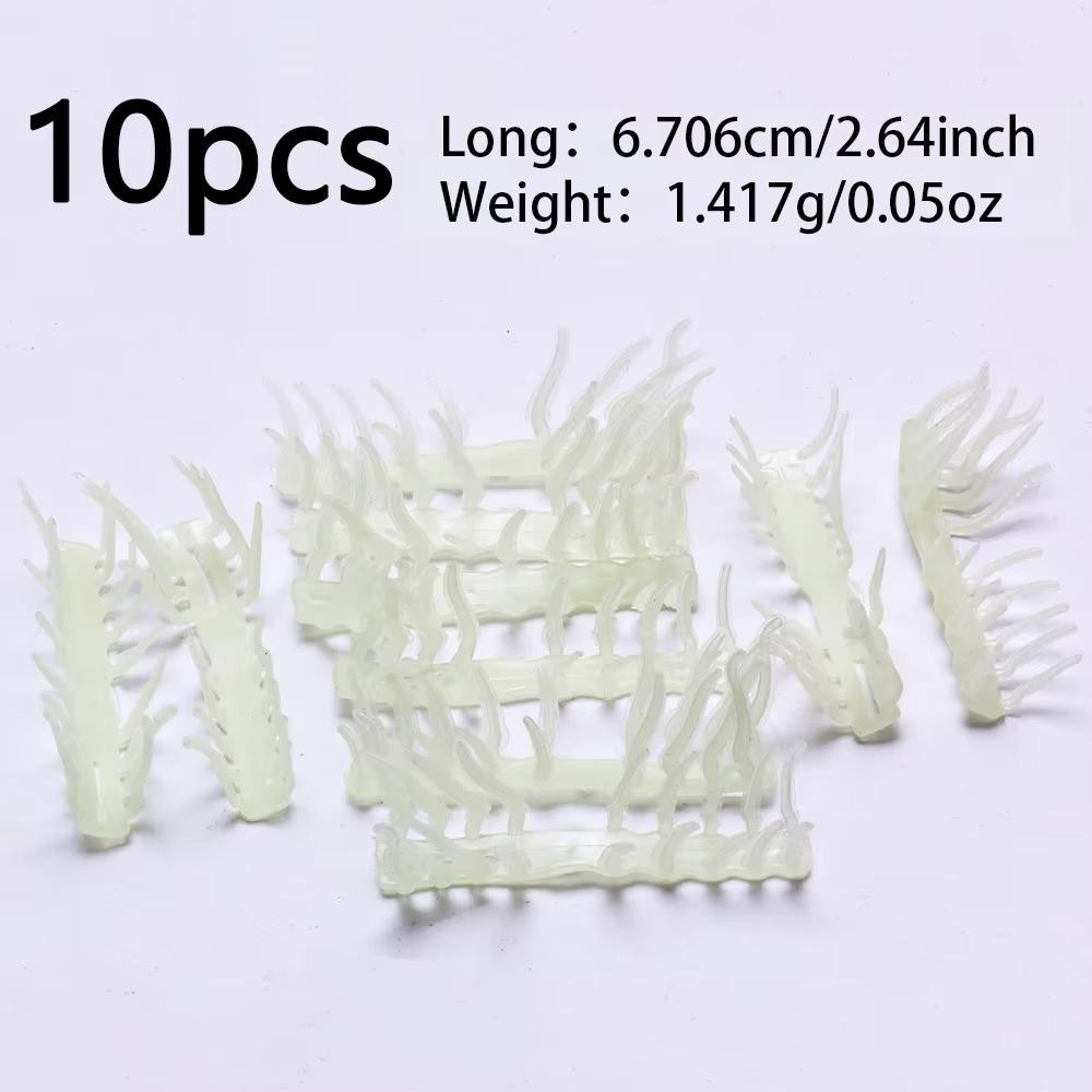 Tôm dụ dạ quang silicon mềm, mồi câu cá biển hiệu quả