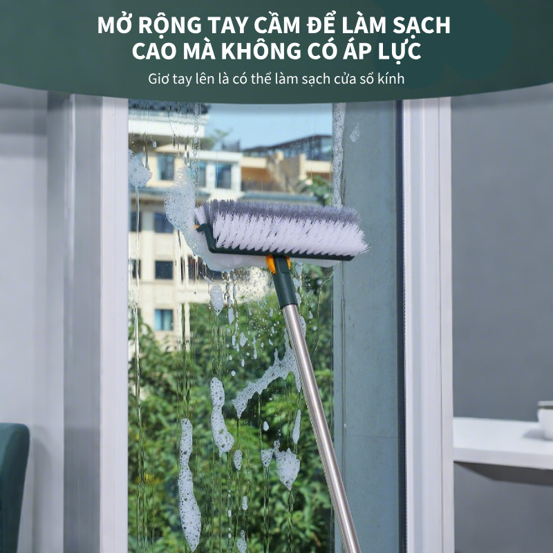 Cây Chà Sàn Nhà Tắm Đa Năng - Chổi Cọ Sàn Và ,Chà Khe Tường Và Khe Hẹp,Cán Dài, Dễ Sử Dụng