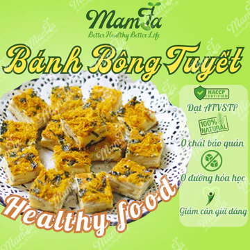 1KG Bánh Bông Tuyết MAMFA Trứng Muối Chà Bông - Ăn Vặt Healthy, Eat Clean, Ít Ngọt, Ăn Kiêng Keto